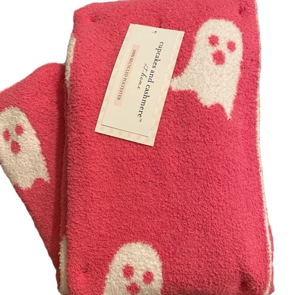 Pink Ghost Blanket Oversized Decorative Throw Cupcakes and Cashmere Viral